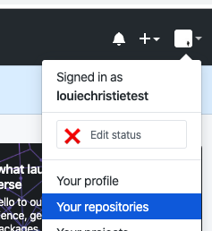 Menu, your repostories option
